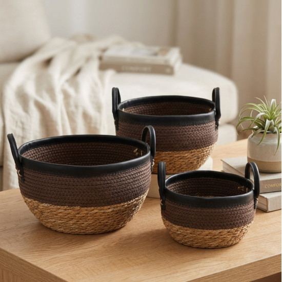 Straw Basket Set 3 Pcs